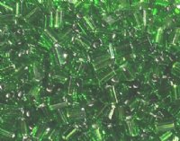 50g 5x4x2mm Green Silver Lined Tile Beads